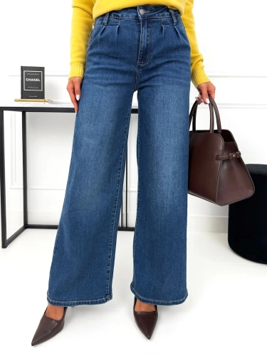 Jeansowe Spodnie Damskie Wide Leg 15322-343-Q
