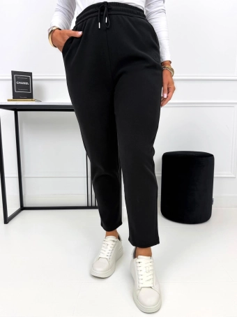 Czarne Dresowe Spodnie Damskie Plus Size 15498-33-B